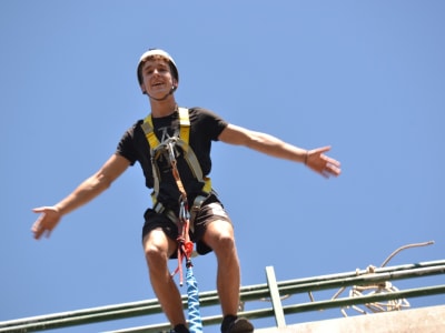 Puenting desde el puente transfronterizo de Arbo entre Portugal y España