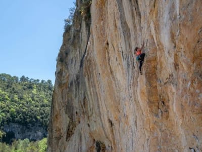 Rock Climbing Lesson in Provence Verte at Chateauvert, near Brignoles