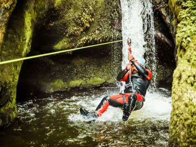 The Dollar Falls Canyon adventure near Edinburgh