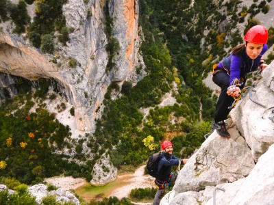 Klettersteig in der Sierra de Guara, Pyrenäen