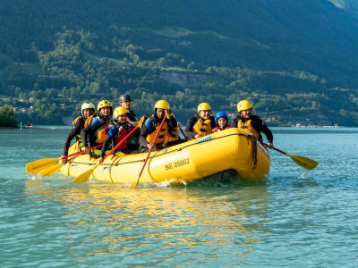 Family rafting trip to Lake Brienz near Interlaken