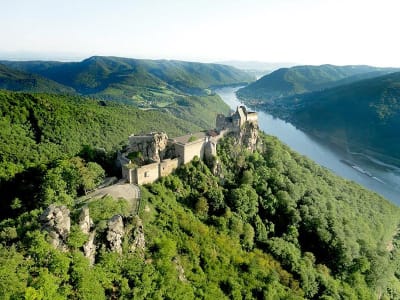 Helicopter scenic flight over Danube and Alpine mountains, from St. Pölten