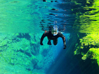 Snorkeling in Silfra near Reykjavík