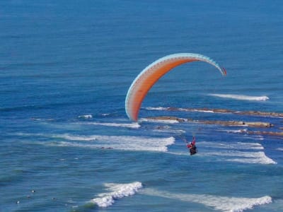 Tandem paragliding flight from La Colina, Gijón