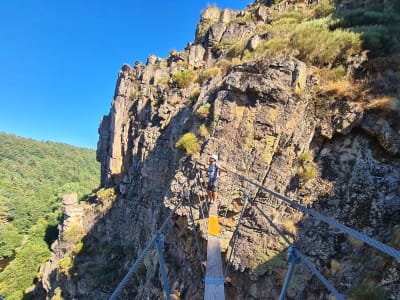 Klettersteig von Le Malzieu in Lozère, in der Nähe von Saint-Flour