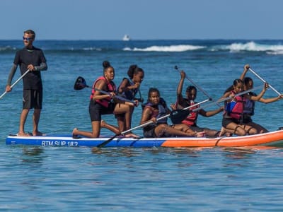 Paddle rafting tour in the lagoon of Trou d'Eau, Réunion Island