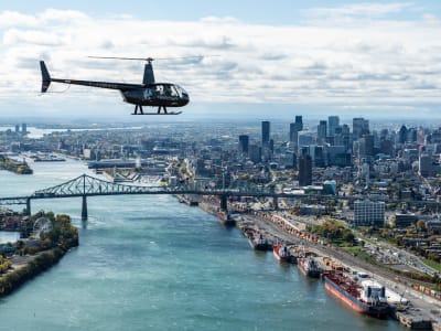 Helicopter Flight over the City of Montreal