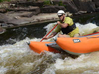 Cataraft on the Red River in the Laurentians, near Montreal