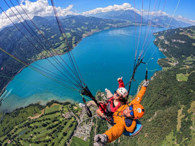 Tandem Paragliding Flight over Interlaken
