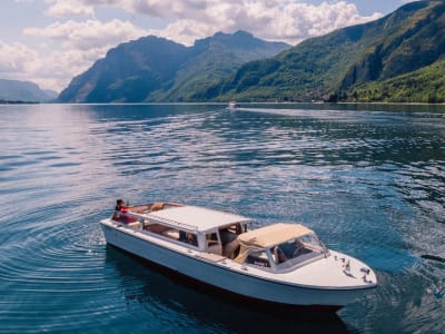 Excursión privada en barco por el Lago Como desde Bellagio