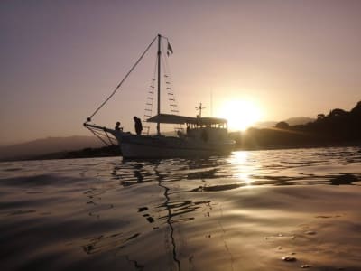 Aperitif at sea on a fishing boat in Porto-Vecchio