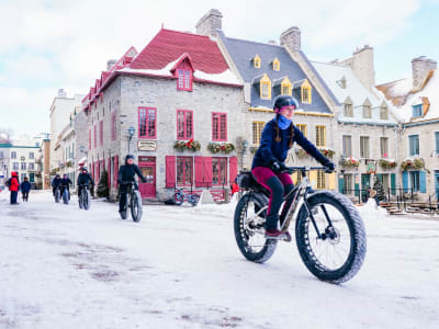 Randonnée hivernale en fat bike dans le centre-ville de Québec