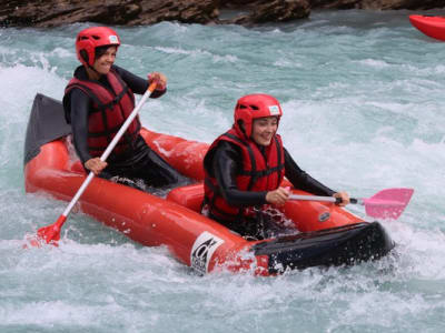 Canoe rafting down the Durance to the Ecrins National Park