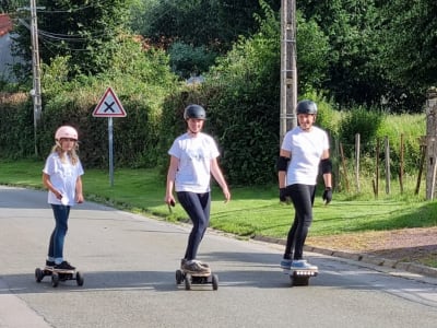 Initiation au skateboard électrique à Gapennes, Baie de Somme