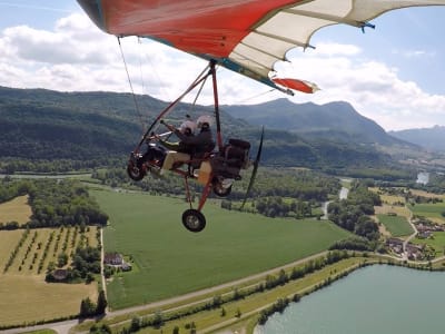 Tilting Microlight Flight over Lake Bourget, near Aix-les-Bains
