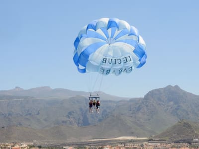 Parasailing flight off the coast of Costa Adeje, Tenerife