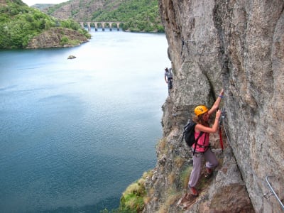 Via ferrata of the lake of Villefort in Lozere