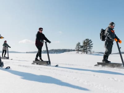 Safari en moto de nieve eléctrica por el lago Saimaa desde Puumala