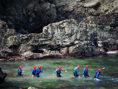 Low tide coasteering course in Newquay