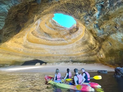 Guided Kayak Tour to Benagil Caves from Praia da Marinha, Lagoa, Algarve