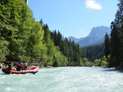 Rafting on the Inn River near Scuol in Engadin