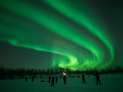 Aventura fotográfica de invierno con auroras boreales en el Parque Nacional de Abisko