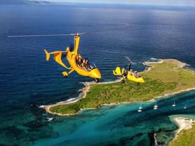 Gyrocopter flight over Guadeloupe from Saint-François