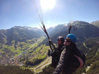 Summer tandem paragliding flight in Klosters, Switzerland