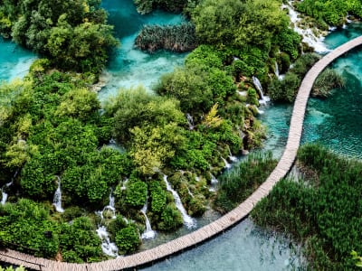 Vol panoramique au-dessus des lacs de Plitvice au départ de Zagreb