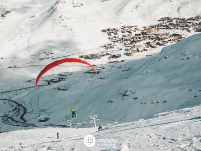 Vol en parapente biplace hiver à Val Thorens