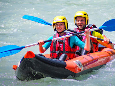 Descente en cano-raft sur la Guisane à Serre Chevalier, près de Briançon