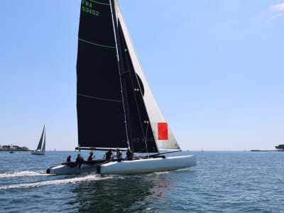 Katamaranfahrt bei Île-aux-Moines, Morbihan