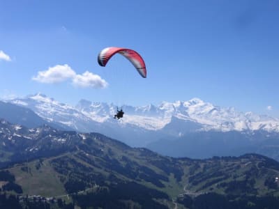 Tandem Paragliding Flight over Les Gets, Portes du Soleil in the Alps