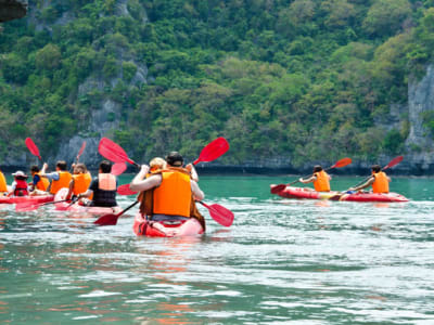 Excursión guiada en canoa por el lago de Castillon en el Verdon