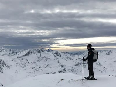 Guided snowshoe hike to Motta da Blaunca, Engadin St. Moritz