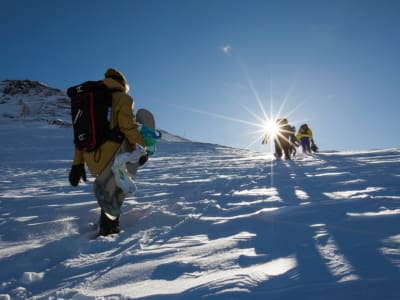 Sesión de snowboard freeride en Baqueira - Beret