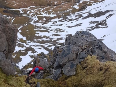 Hiking and ice climbing day trip on Mount Skessuhorn near Reykjavik