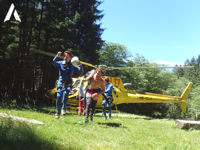 Boggera Canyon in Ticino by helicopter from Cresciano