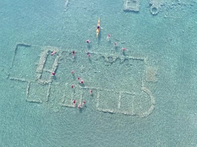 Seekajaktour in der versunkenen Stadt Epidaurus vom Strand Yialasi aus