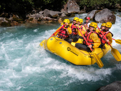 Descente en rafting sur la Guisane à Serre Chevalier, près de Briançon