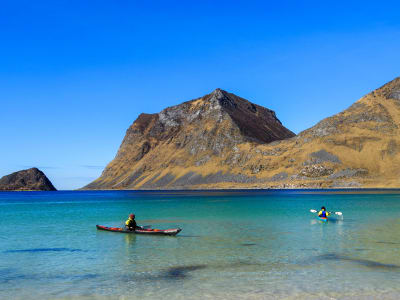 Guided Sea Kayaking and Mannen Hike from Haukland near Leknes in Lofoten