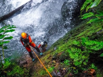 Descente en canyoning de la Ribeira dos Caldeiroes à São Miguel, Açores