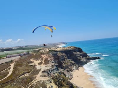 Tandem paragliding over Lisbon