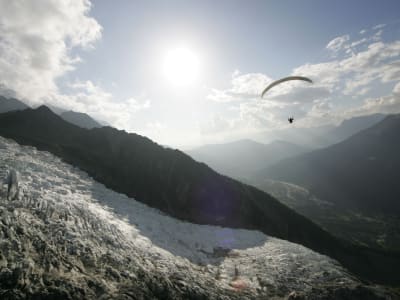 Paragliding Flight above Chamonix from the Plan de l'Aiguille