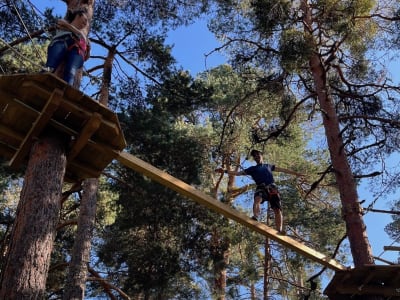 Canopy Tour in De Pino a Pino Park at San Rafael near Madrid