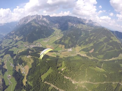 Tandem Paragliding flight over Werfenweng close to Salzburg, Bischofshofen