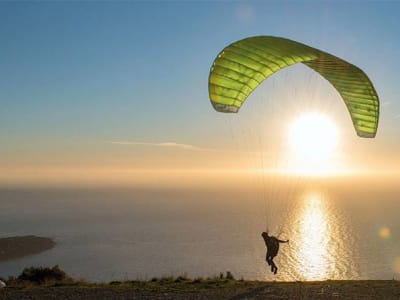 Tandem-Gleitschirmflug über Santa Pola, in der Nähe von Alicante