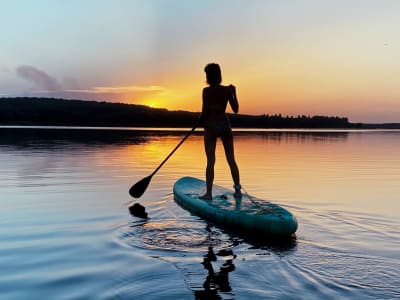 Stand up paddle down the Rouge River in the Laurentians from La Conception