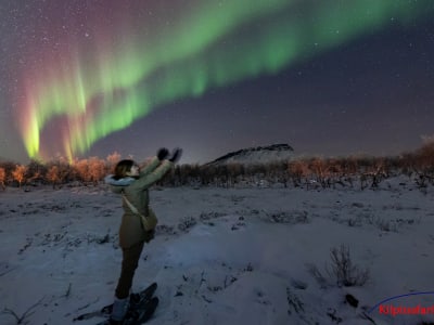 Excursión con raquetas de nieve a la aurora boreal desde Kilpisjärvi en Enontekiö