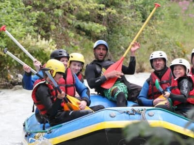 Rafting down the Arve River from Chamonix